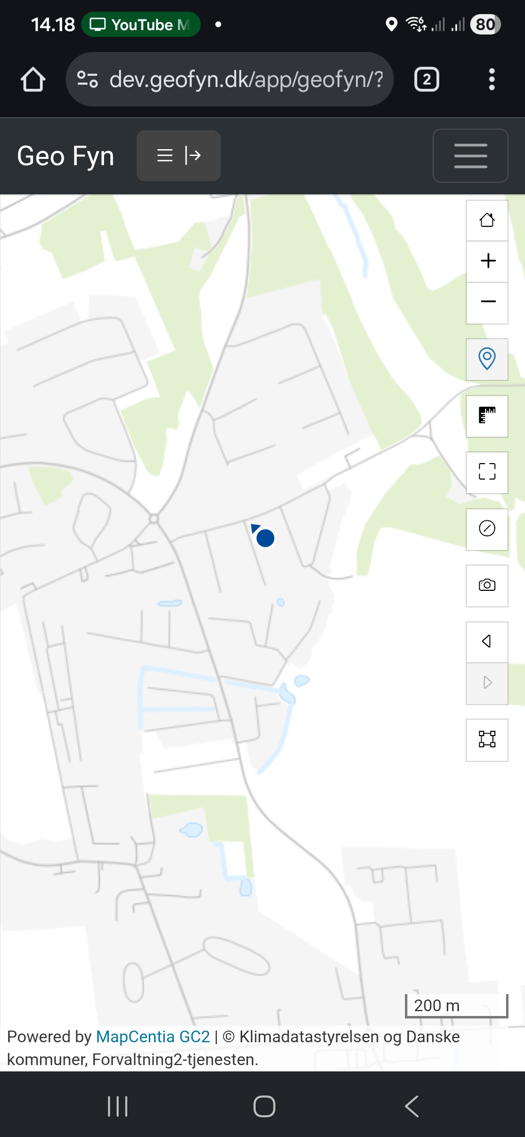 Find mig-funktionen viser din aktuelle position