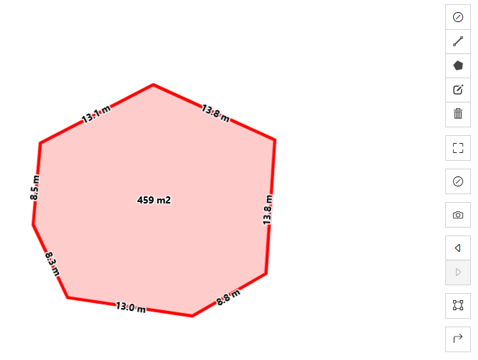 Aflæsning af resultatet for arealmålinger