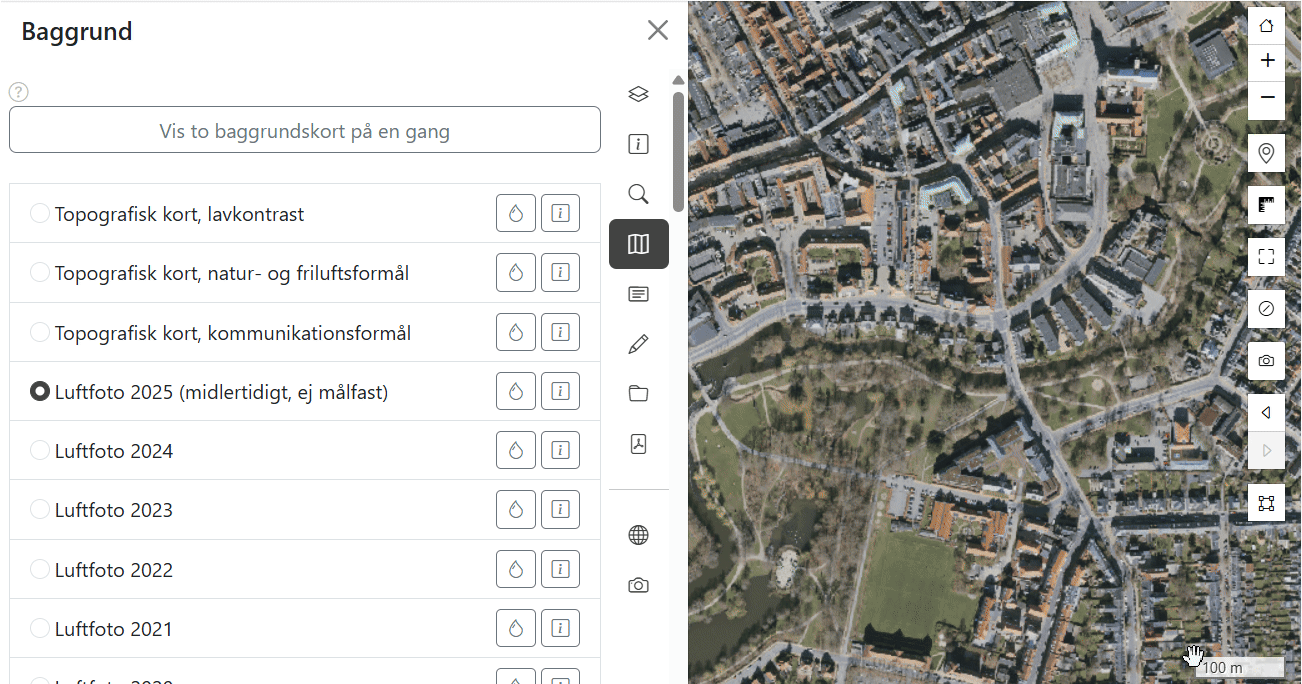 Eksempel på valg af baggrundskort