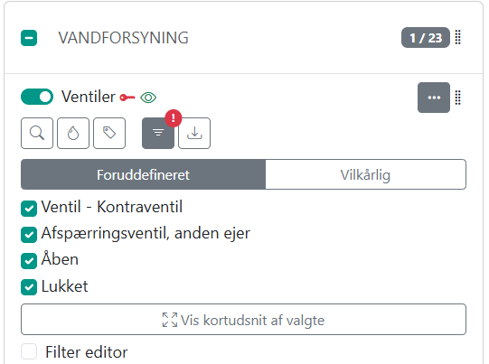 Eksempel på foruddefinerede filtre