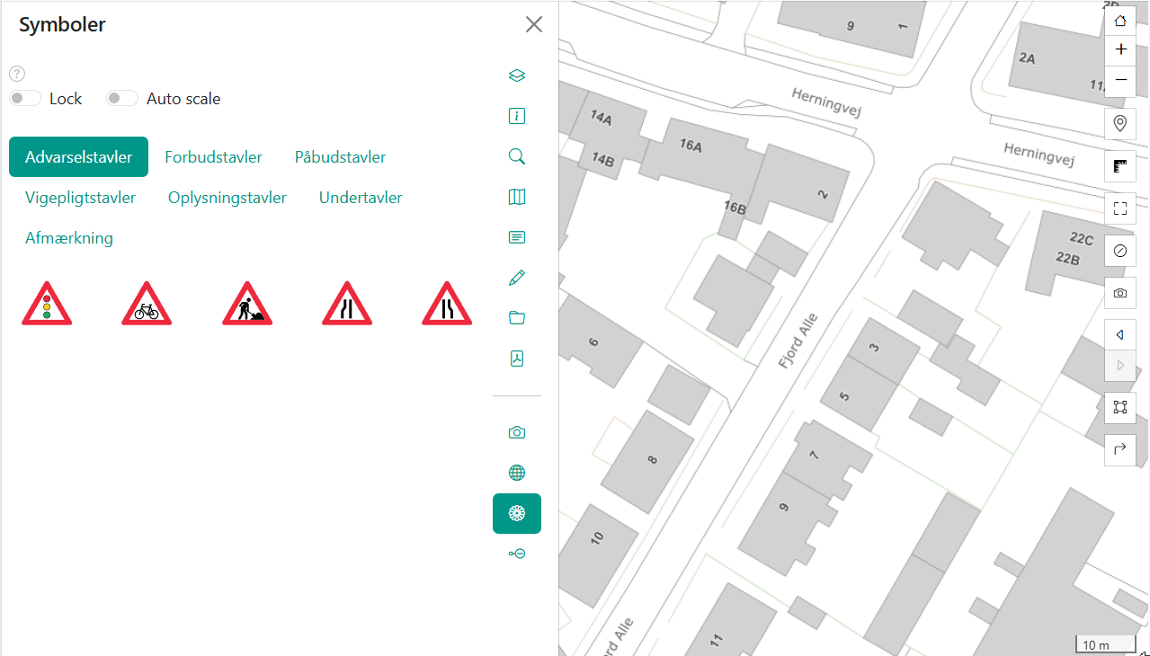 Placering af symboler