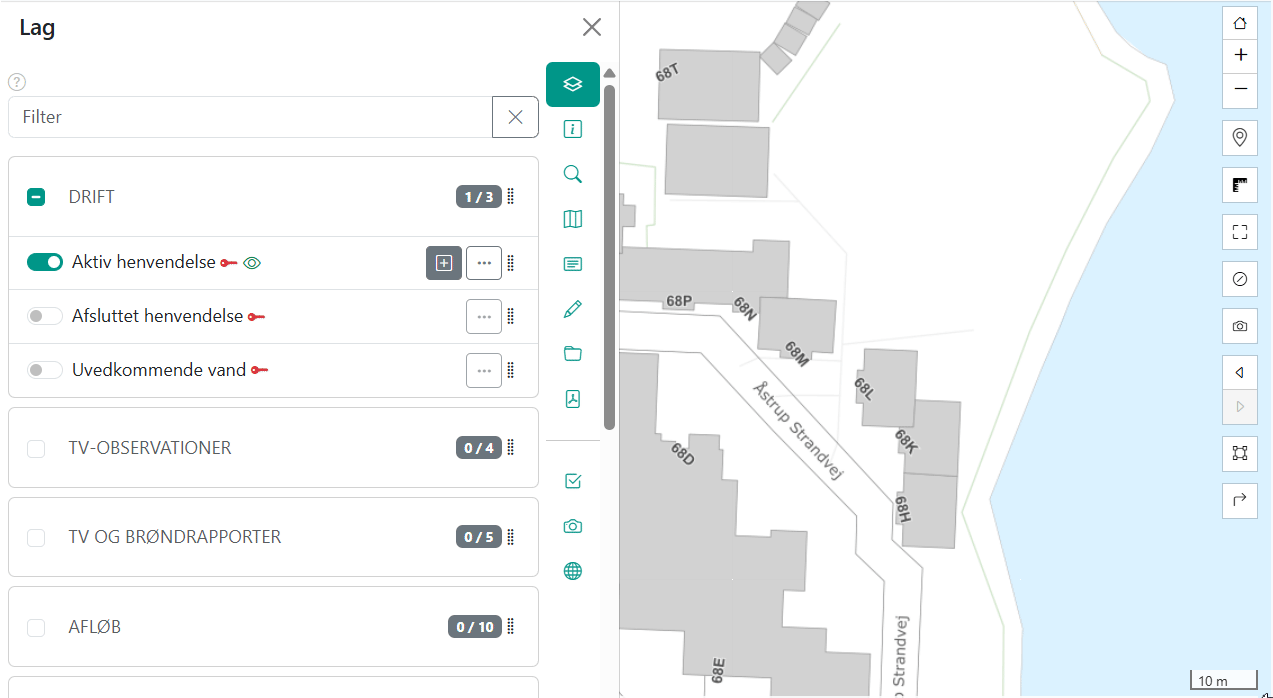 Søge værktøj i Lag-menuen